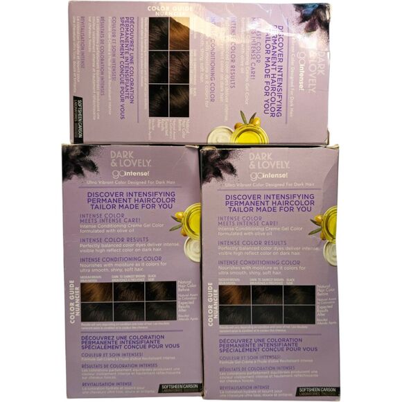 Lot Of 3 Dark And Lovely 1 Super Black Go Intense Ultra Vibrant Hair Color Dye - Picture 3 of 10